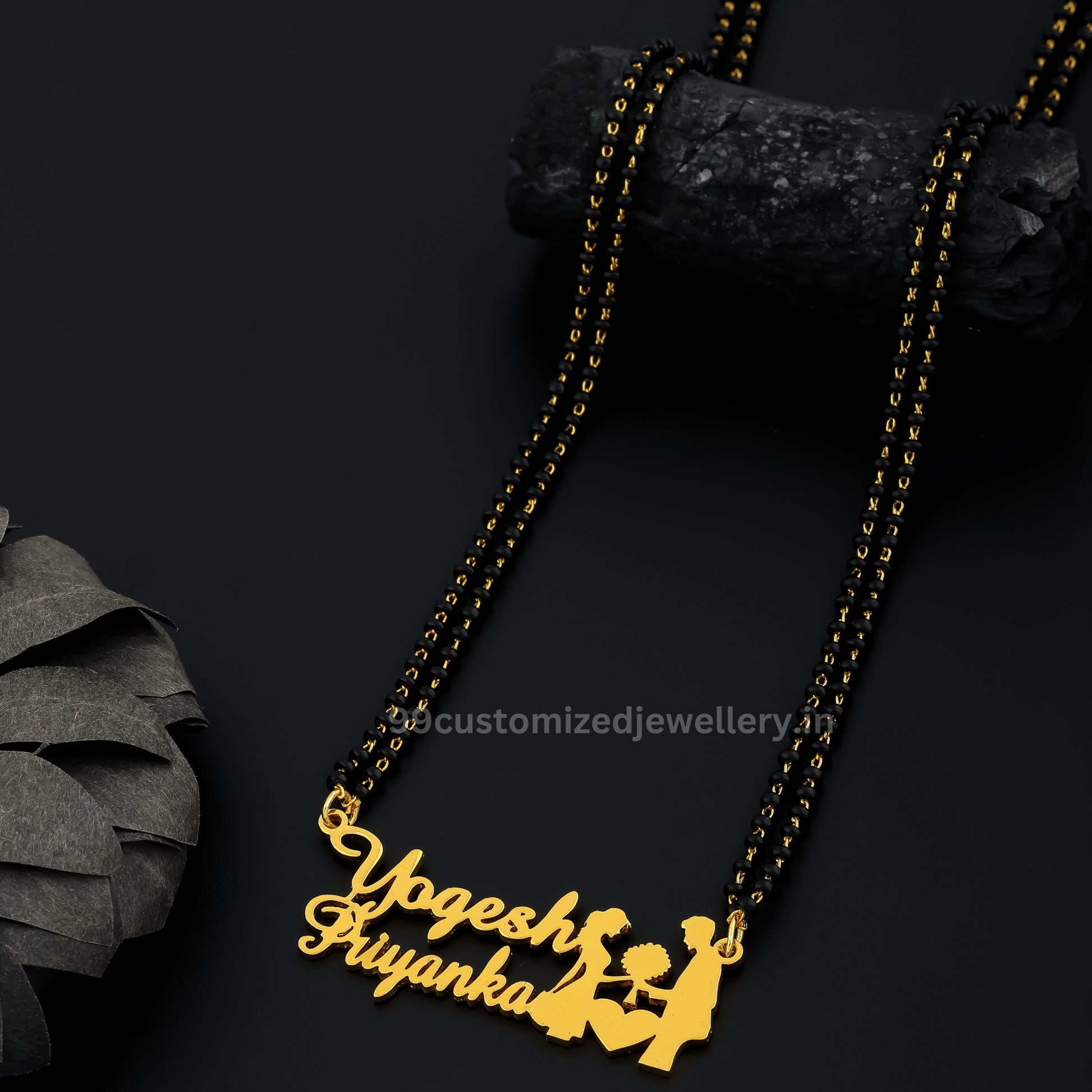 Custom Couple Name Necklace – Personalized Gold Name Pendant for Lovers | Personalized Jewelry India | 99customized Jewellery