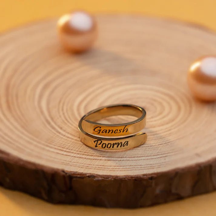 Name Engraved Marriage Ring Images With Name Couple Name Engraved