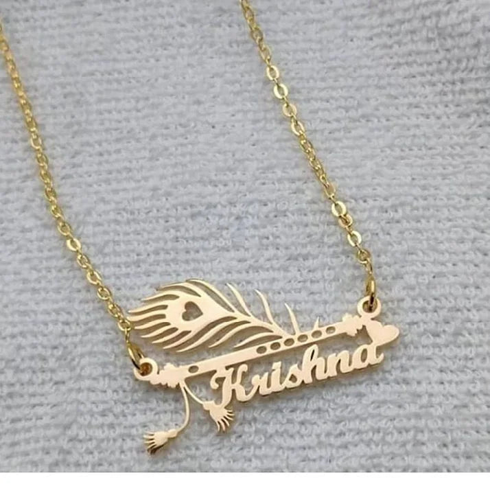 Morpankh Design Name Necklace