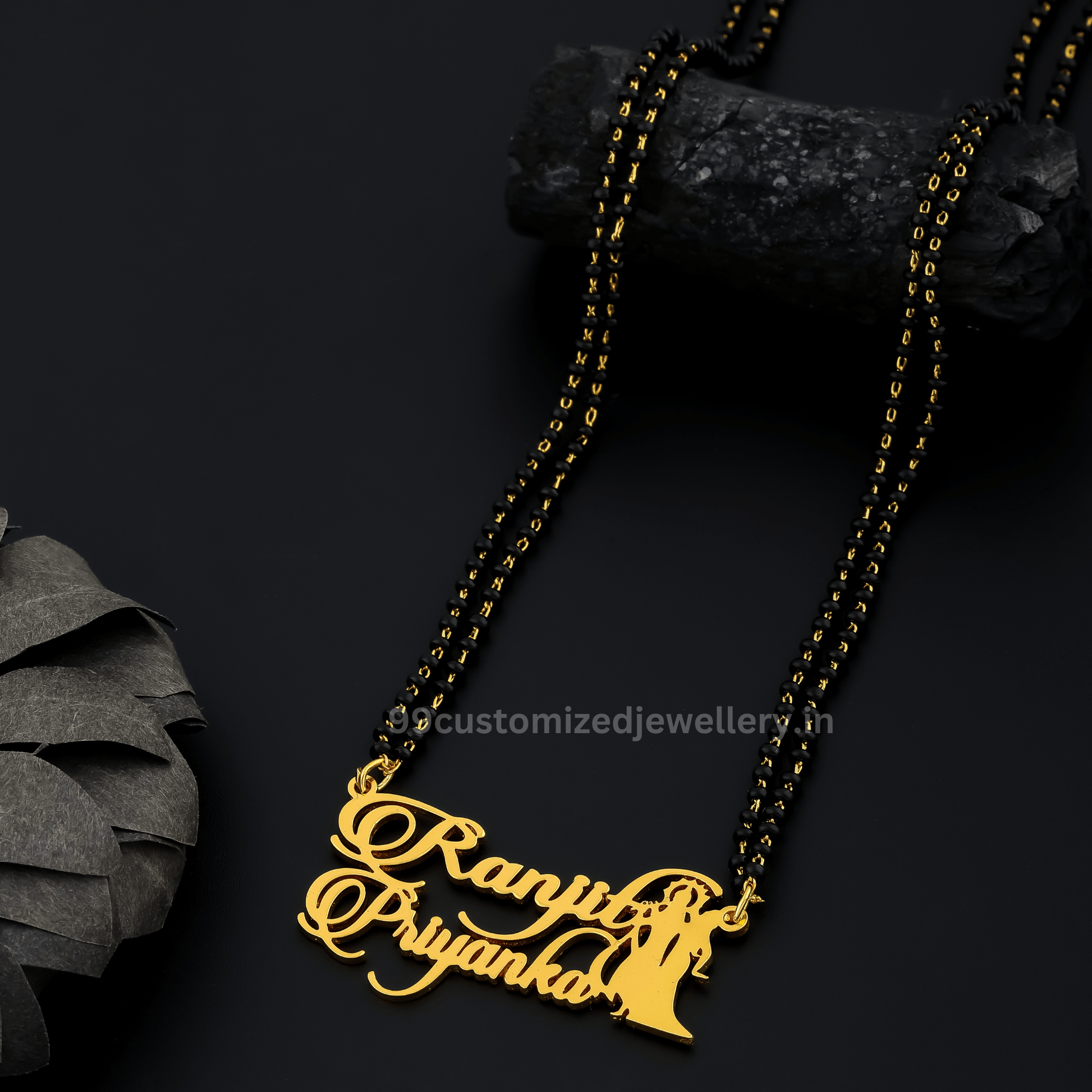 Personalized Couple Name Necklace – Custom Gold Name Pendant for Couples | Personalized Jewelry India | 99customized Jewellery