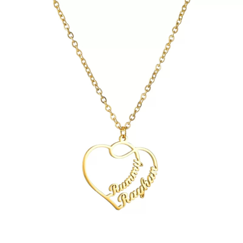 Couple Heart Name Pendant