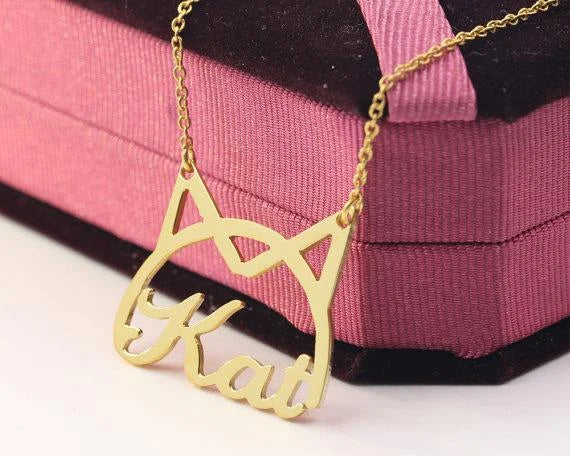 Personalized Kitty Name Necklace for the perfect gift.