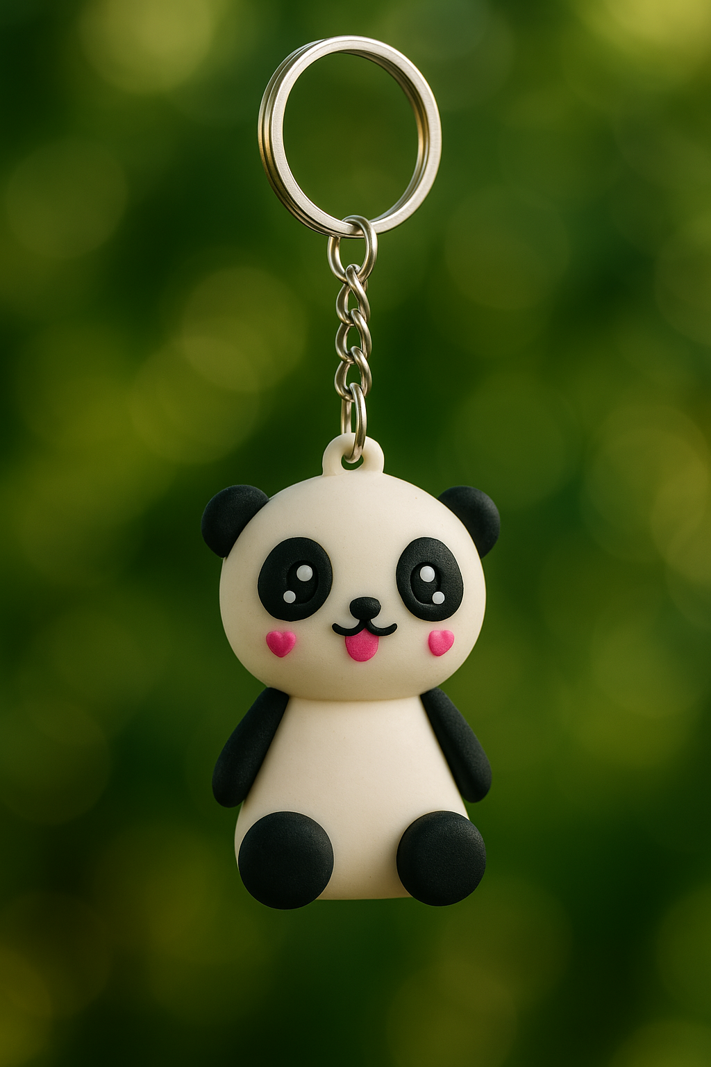 Cute Panda Keychain – Soft Silicone Cartoon Design(K-2)