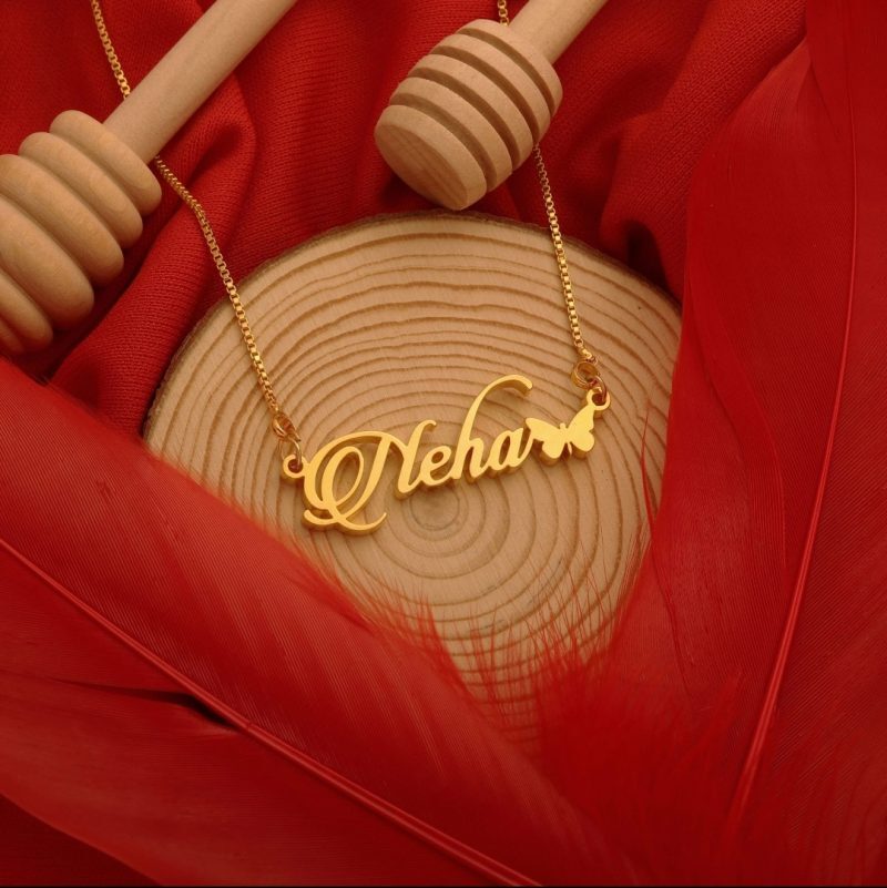 Butterfly Style Name Necklace | Personalized Jewelry India | 99customized Jewellery