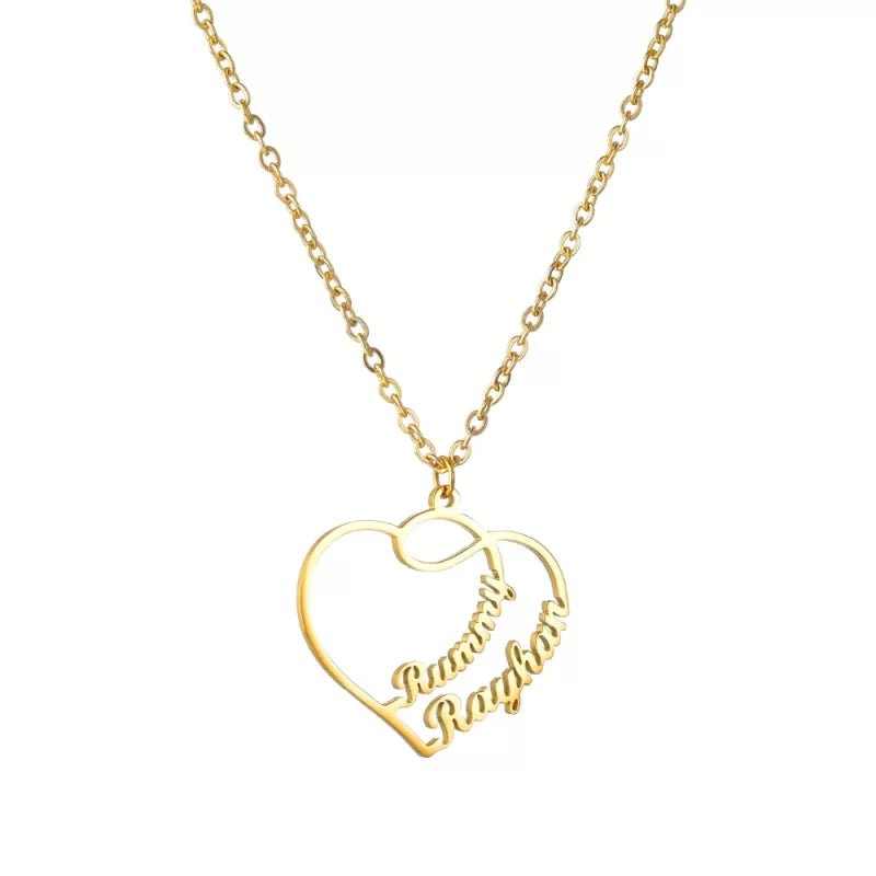 Couple Heart Name Pendant | Personalized Jewelry India | 99customized Jewellery