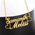 Couple Two Heart Name Pendant | Personalized Jewelry India | 99customized Jewellery