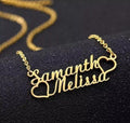 Couple Two Heart Name Pendant | Personalized Jewelry India | 99customized Jewellery