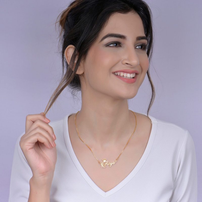 Crown Name Necklace | Personalized Jewelry India | 99customized Jewellery