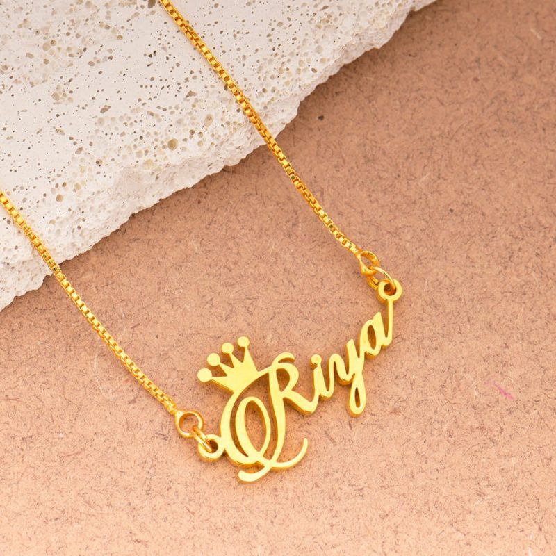 Crown Name Necklace | Personalized Jewelry India | 99customized Jewellery