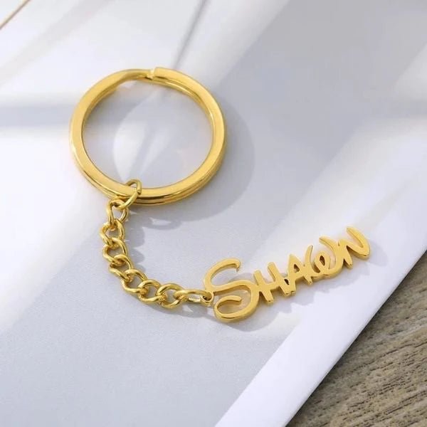 Keychain Cursive Cursive Name Keychain