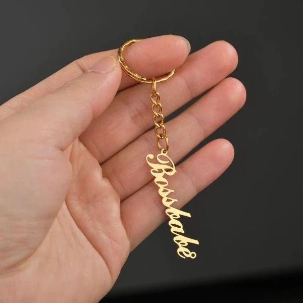 Keychain Cursive Cursive Name Keychain