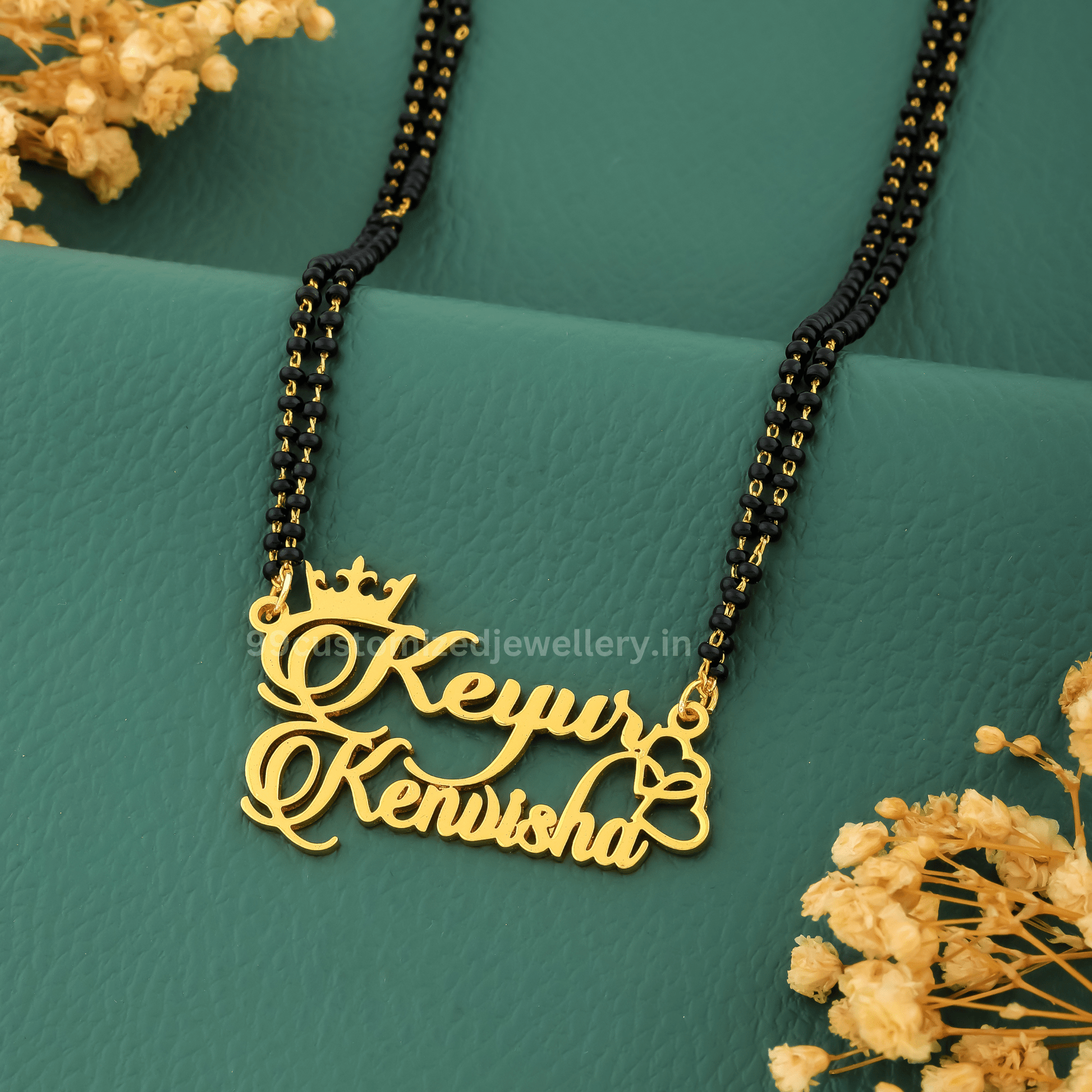 Double Heart Couple Name Necklace1