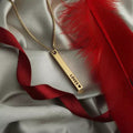 Gold Plated Personalized 3D Bar Pendant | Personalized Jewelry India | 99customized Jewellery