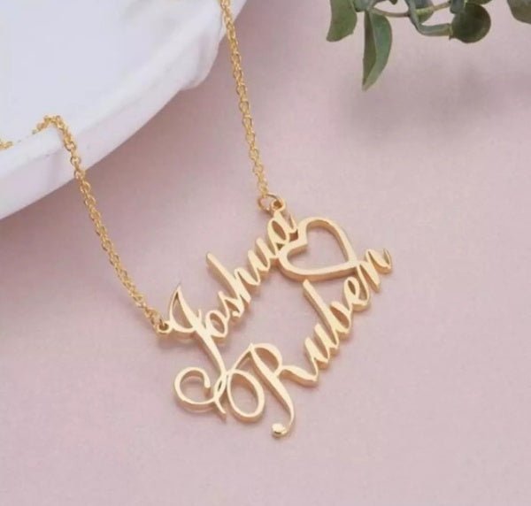 Heart Shape Couple Name Pendant | Personalized Jewelry India | 99customized Jewellery