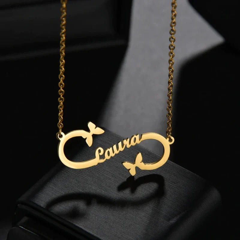 Infinity Butterfly Name Pendant | Personalized Jewelry India | 99customized Jewellery