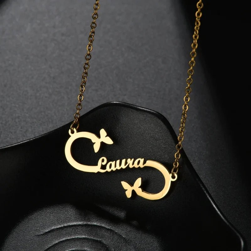 Infinity Butterfly Name Pendant | Personalized Jewelry India | 99customized Jewellery