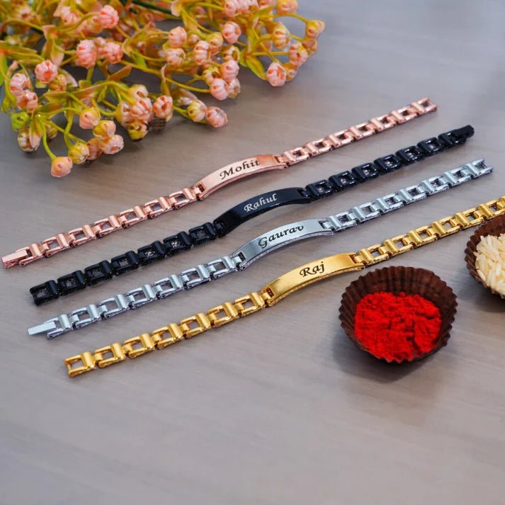 Personalized Name Bracelet – Customizable Gold, Silver, Rose Gold, or Black Kada for Men & Women | Personalized Jewelry India | 99customized Jewellery