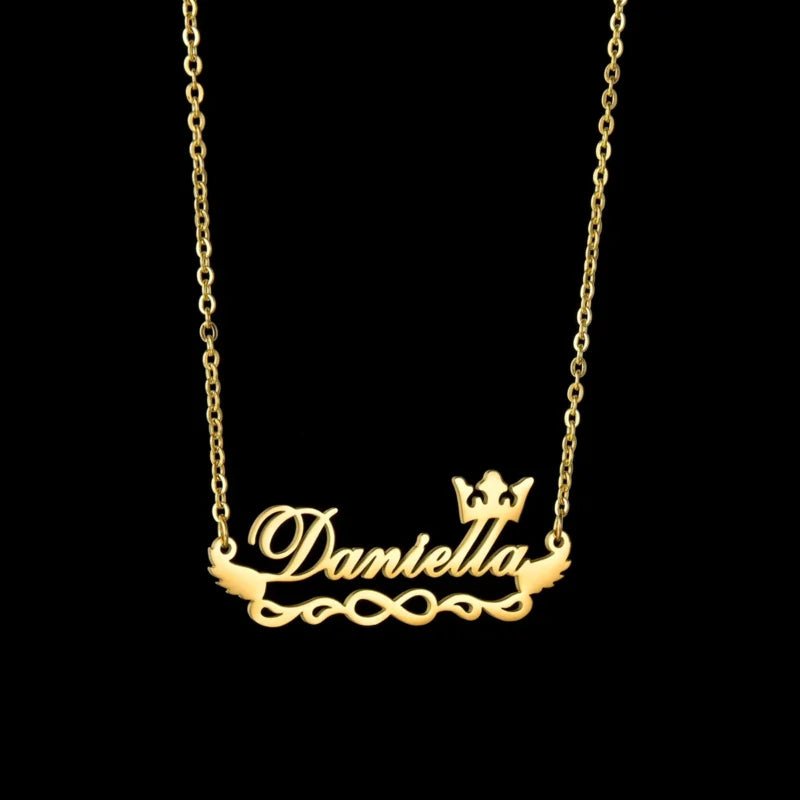 Princess Crown & Infinity Design Name Necklace | Personalized Jewelry India | 99customized Jewellery