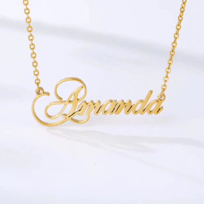 Gold Plated Stylish Name Necklace