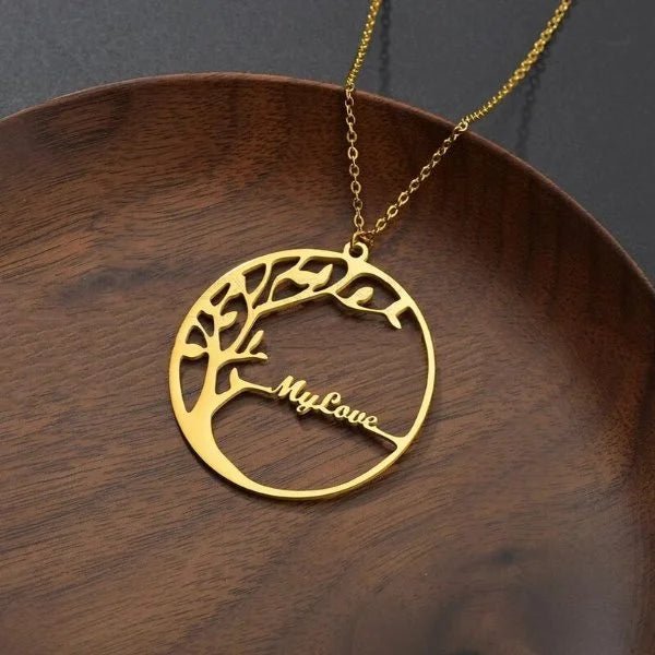 Tree Single Name Necklace | Personalized Jewelry India | 99customized Jewellery