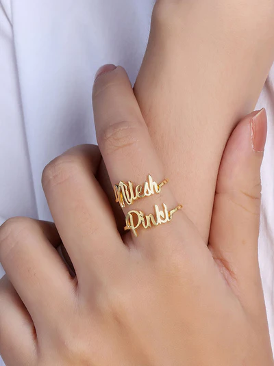 Personalized Gold Rings for Couples